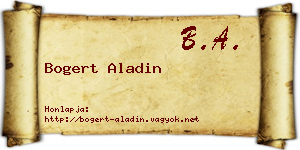 Bogert Aladin névjegykártya